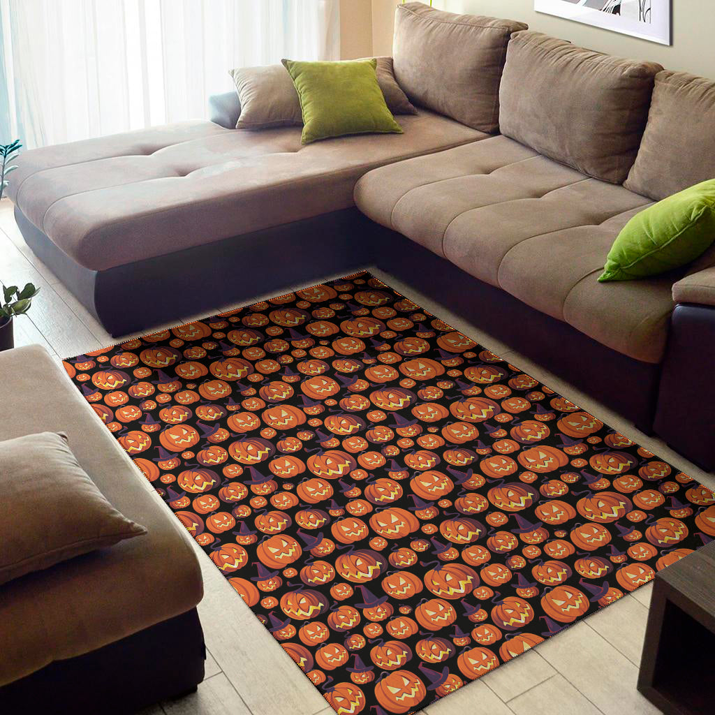 Halloween Pumpkin Witch Pattern Print Area Rug