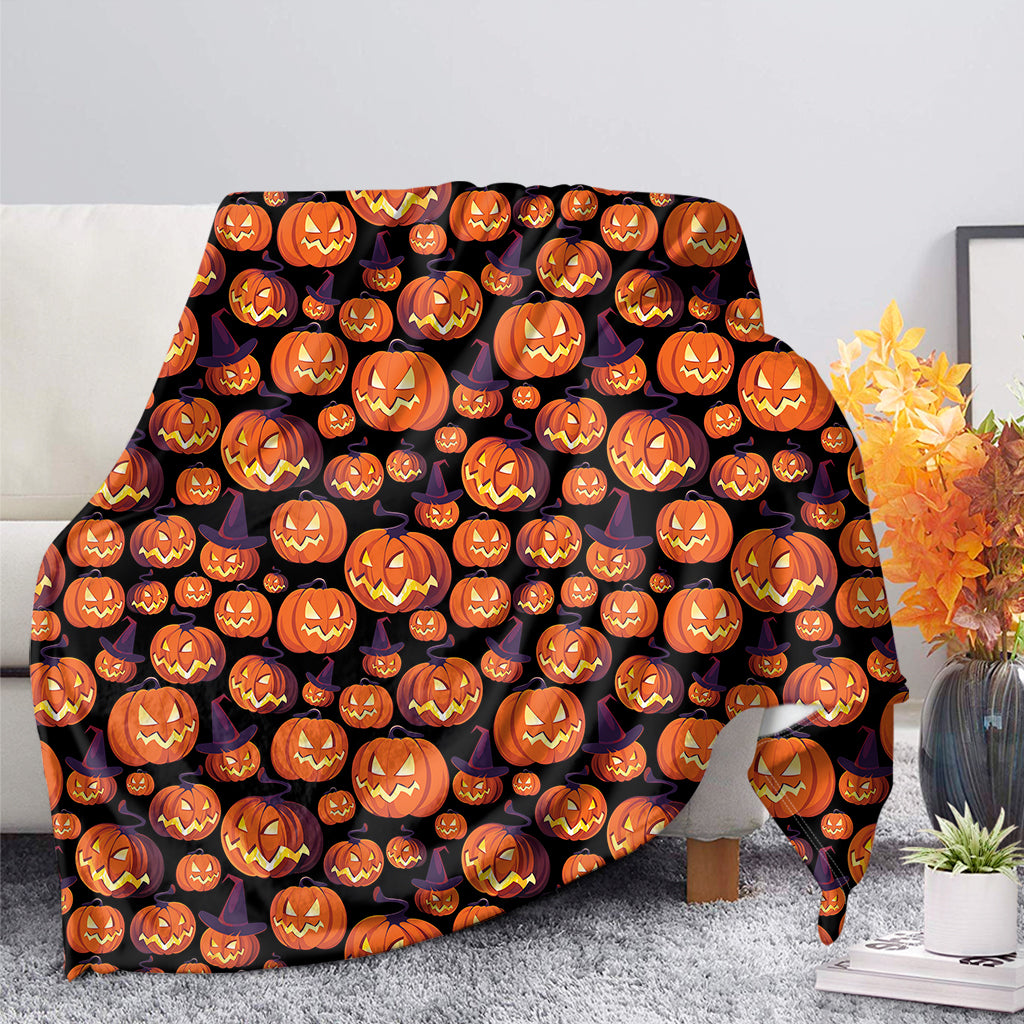 Halloween Pumpkin Witch Pattern Print Blanket