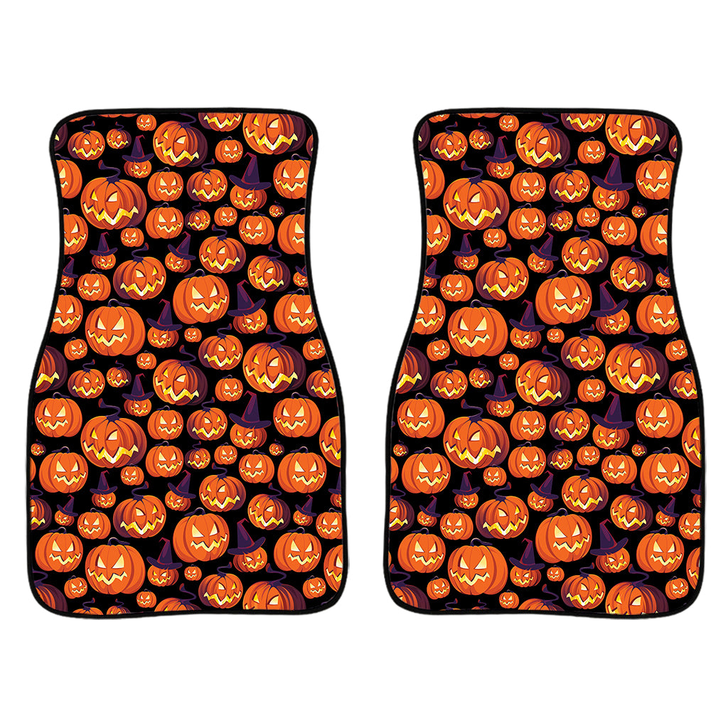 Halloween Pumpkin Witch Pattern Print Front Car Floor Mats