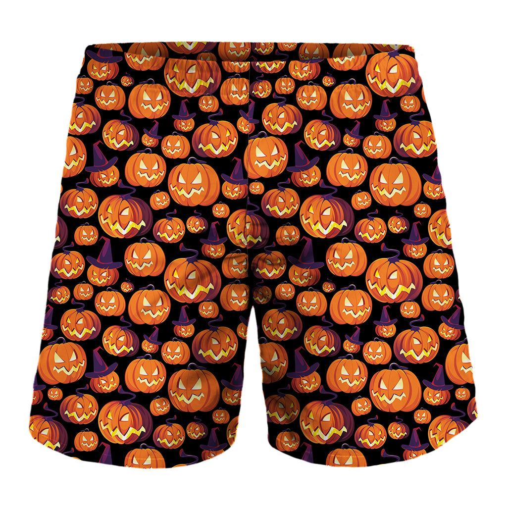 Halloween Pumpkin Witch Pattern Print Men's Shorts