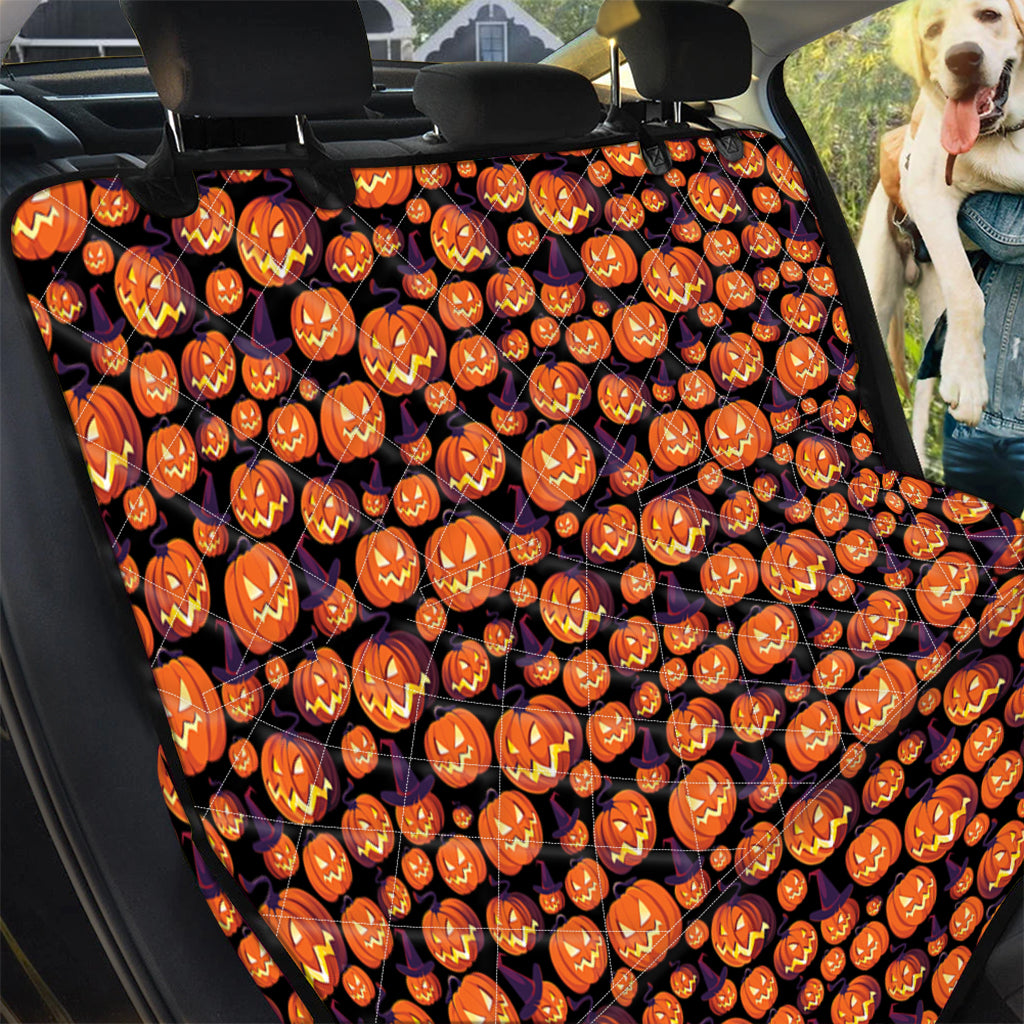 Halloween Pumpkin Witch Pattern Print Pet Car Back Seat Cover