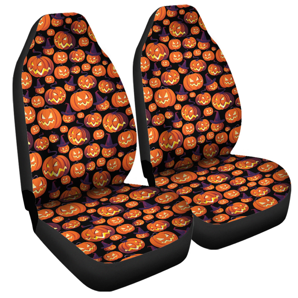 Halloween Pumpkin Witch Pattern Print Universal Fit Car Seat Covers