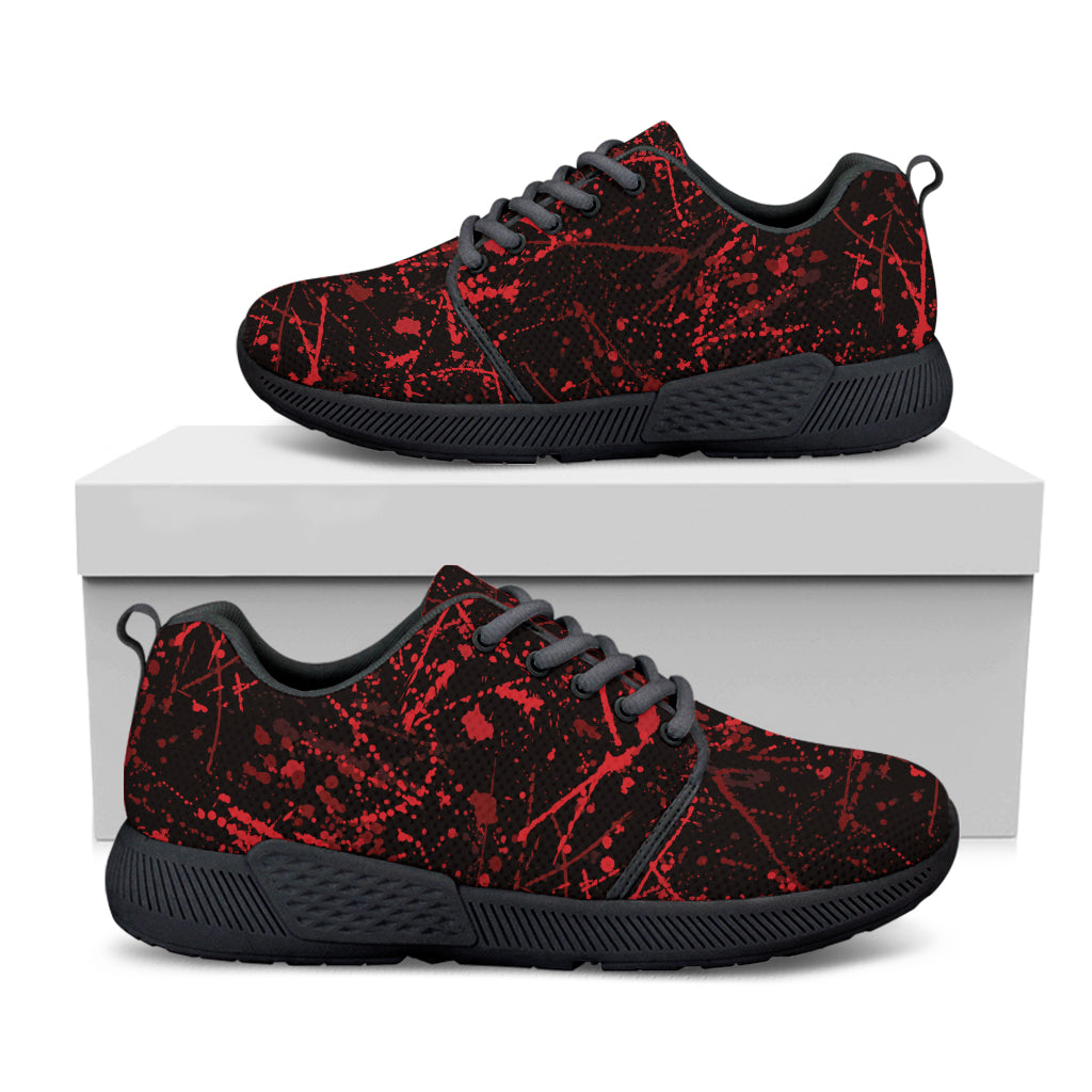 Halloween Red Blood Print Black Athletic Shoes