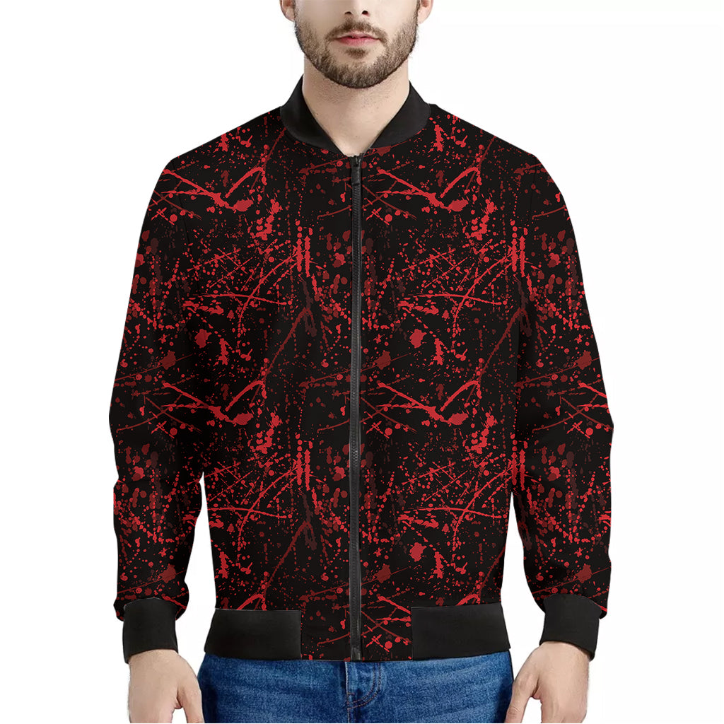 Halloween Red Blood Print Men's Bomber Jacket