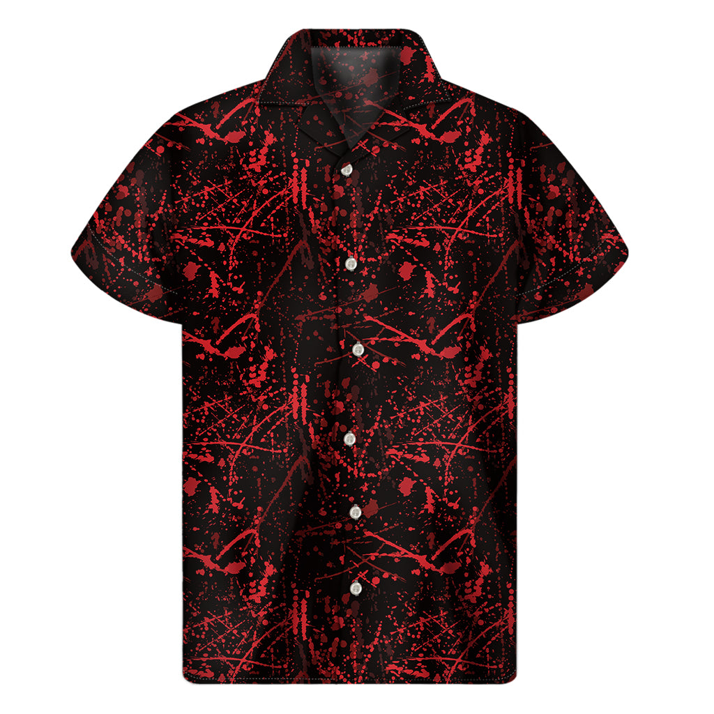 Halloween Red Blood Print Men's Short Sleeve Shirt