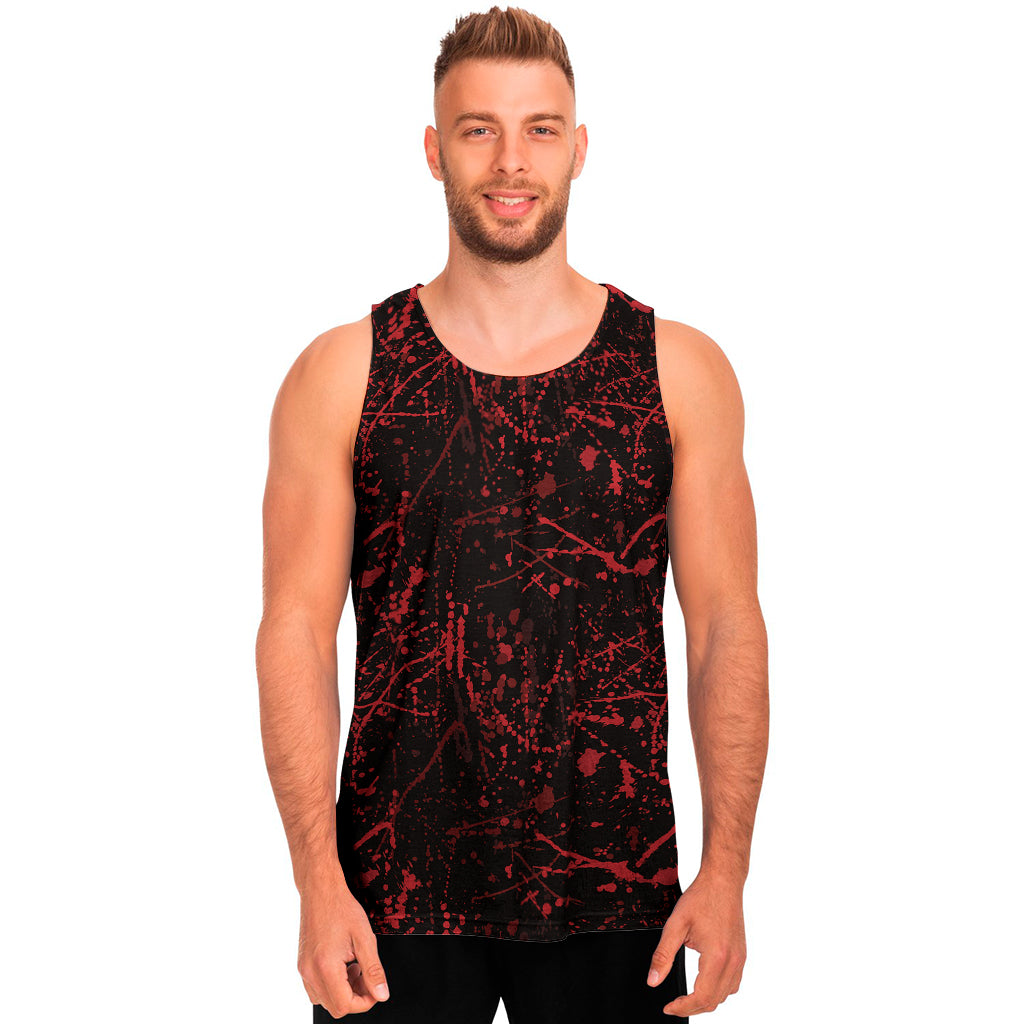 Halloween Red Blood Print Men's Tank Top