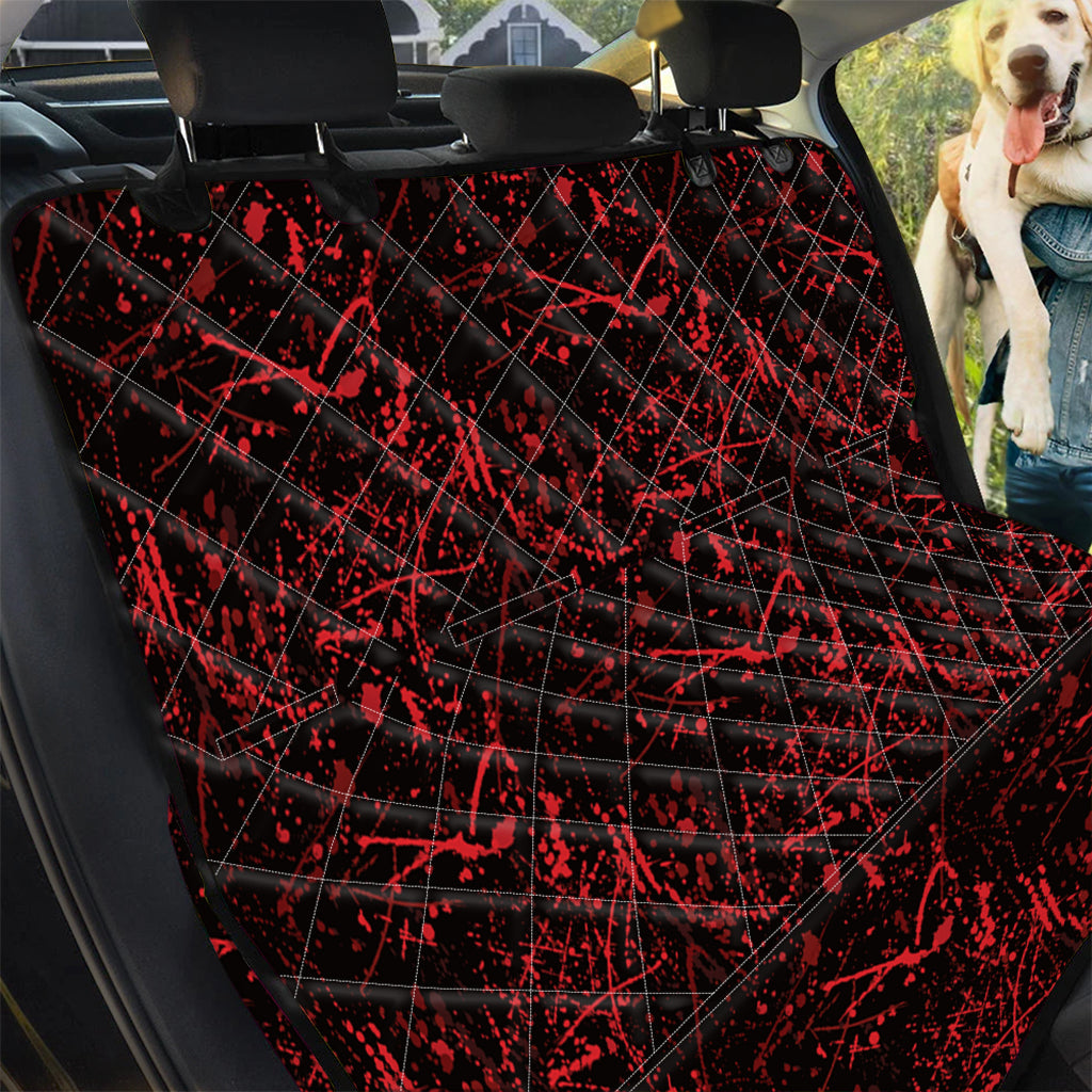 Halloween Red Blood Print Pet Car Back Seat Cover