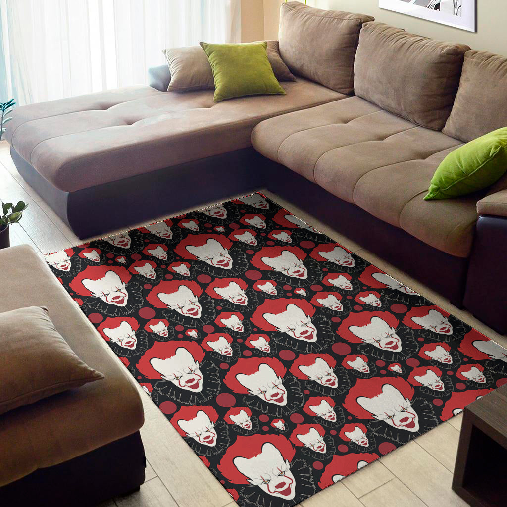 Halloween Scary Clown Pattern Print Area Rug