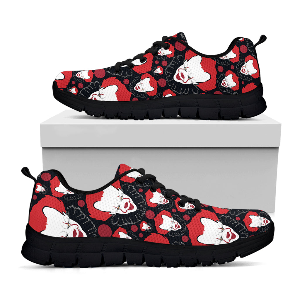 Halloween Scary Clown Pattern Print Black Sneakers