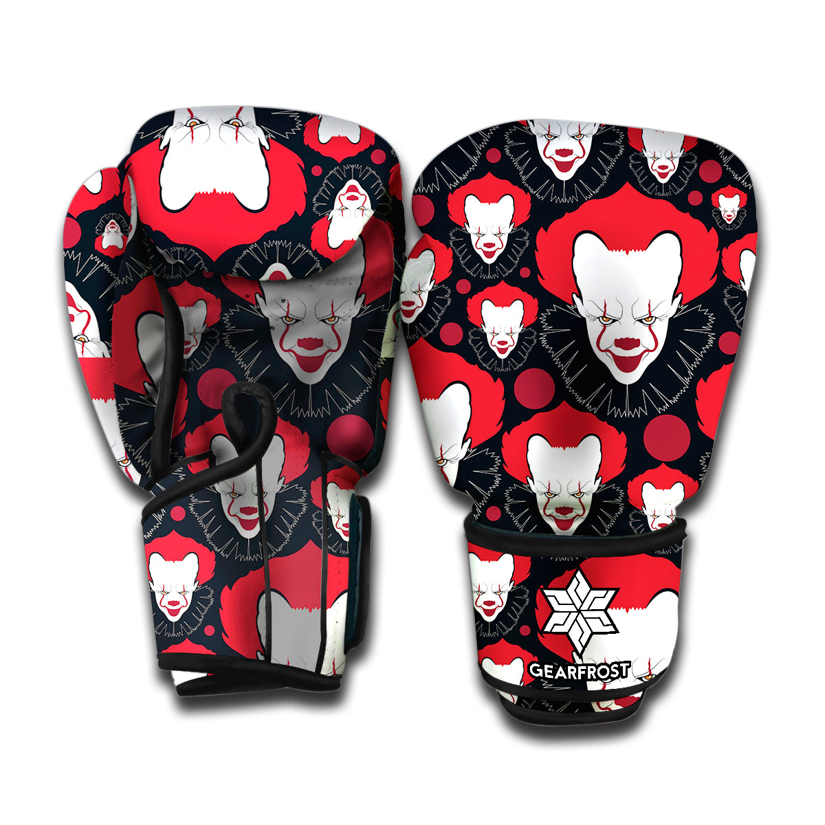 Halloween Scary Clown Pattern Print Boxing Gloves