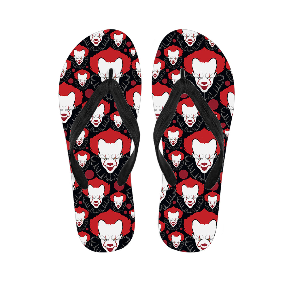 Halloween Scary Clown Pattern Print Flip Flops