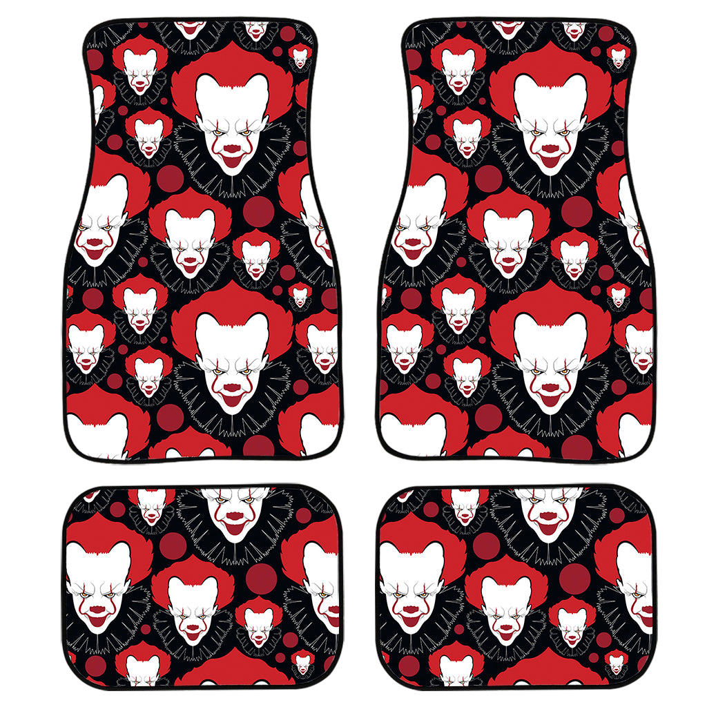 Halloween Scary Clown Pattern Print Front and Back Car Floor Mats