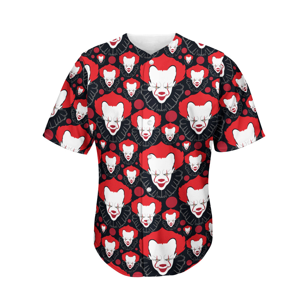 Halloween Scary Clown Pattern Print Men's Baseball Jersey