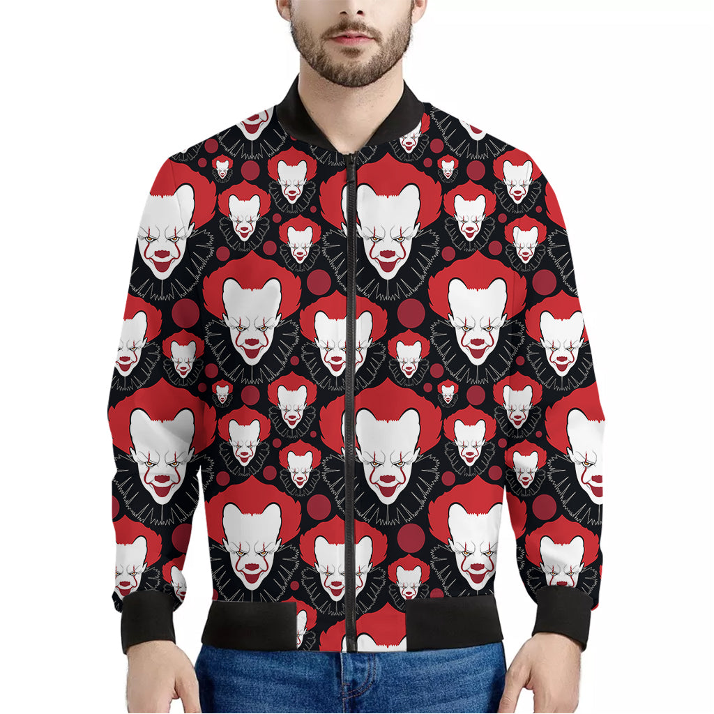 Halloween Scary Clown Pattern Print Men's Bomber Jacket