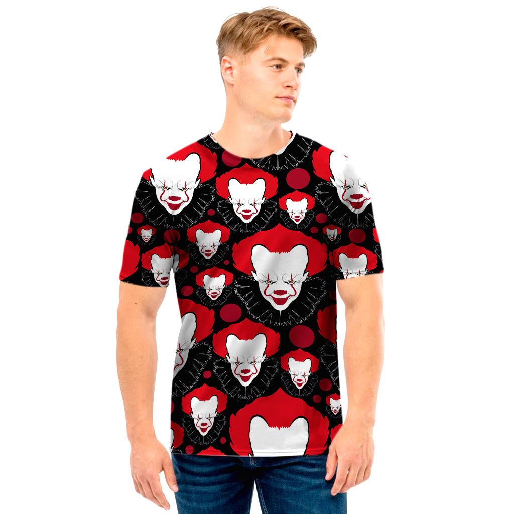 Halloween Scary Clown Pattern Print Men's T-Shirt