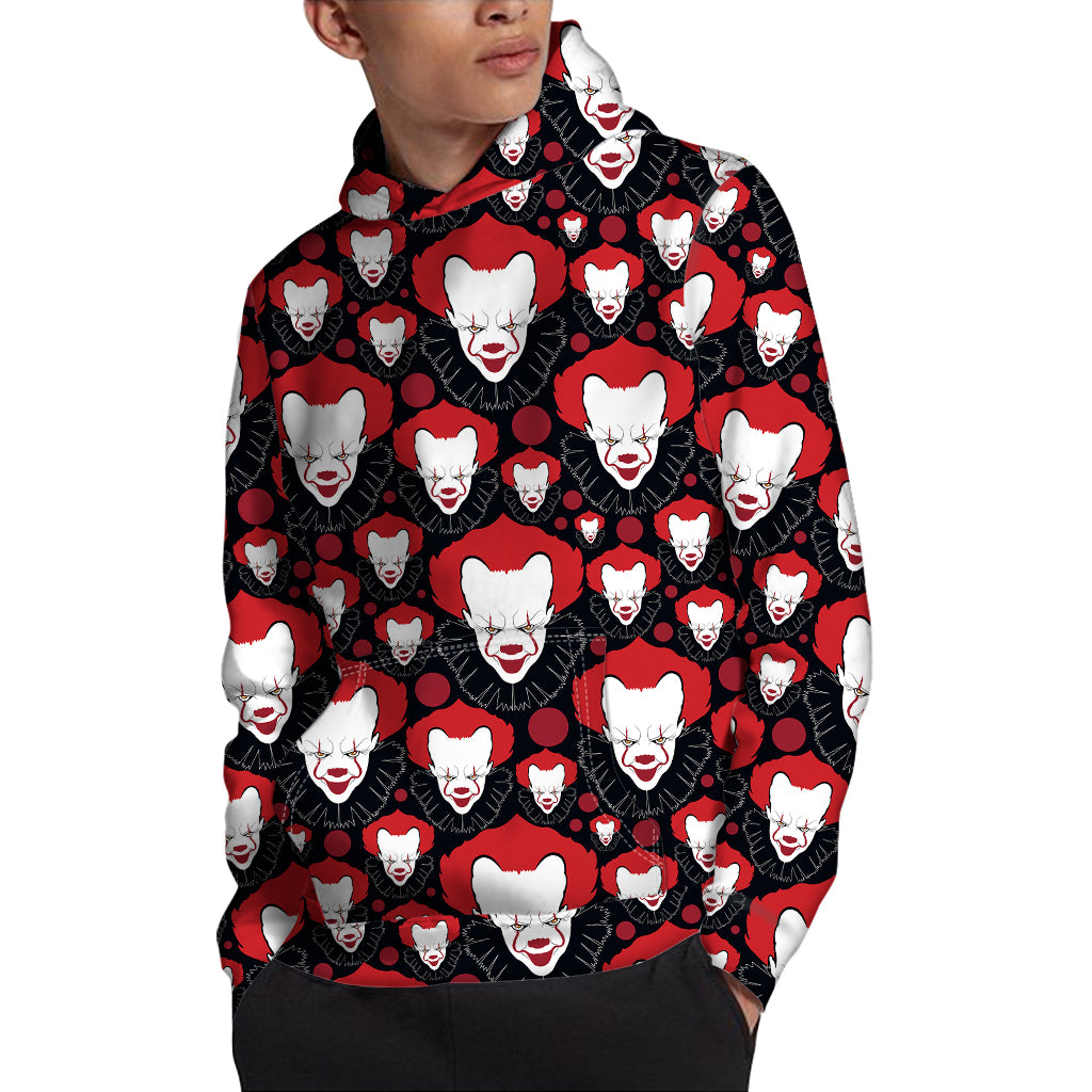 Halloween Scary Clown Pattern Print Pullover Hoodie