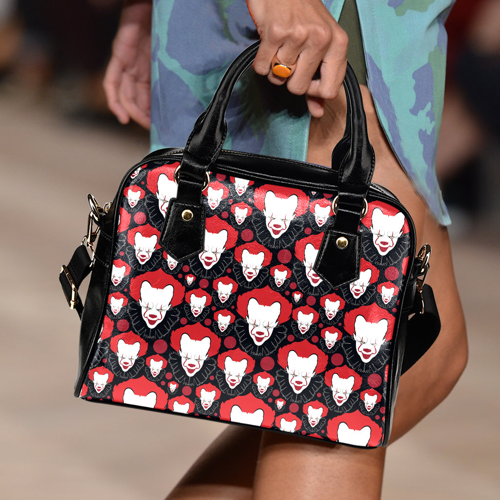 Halloween Scary Clown Pattern Print Shoulder Handbag