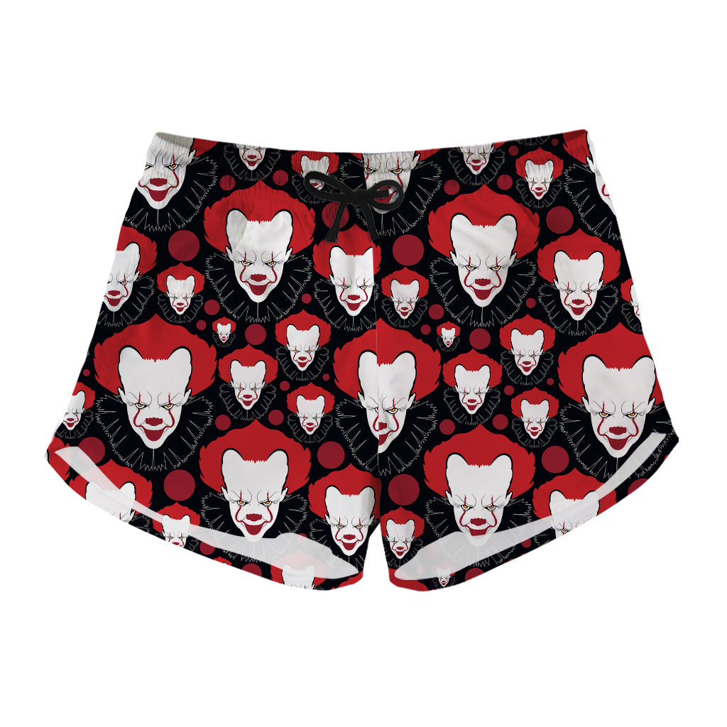 Halloween Scary Clown Pattern Print Women's Shorts