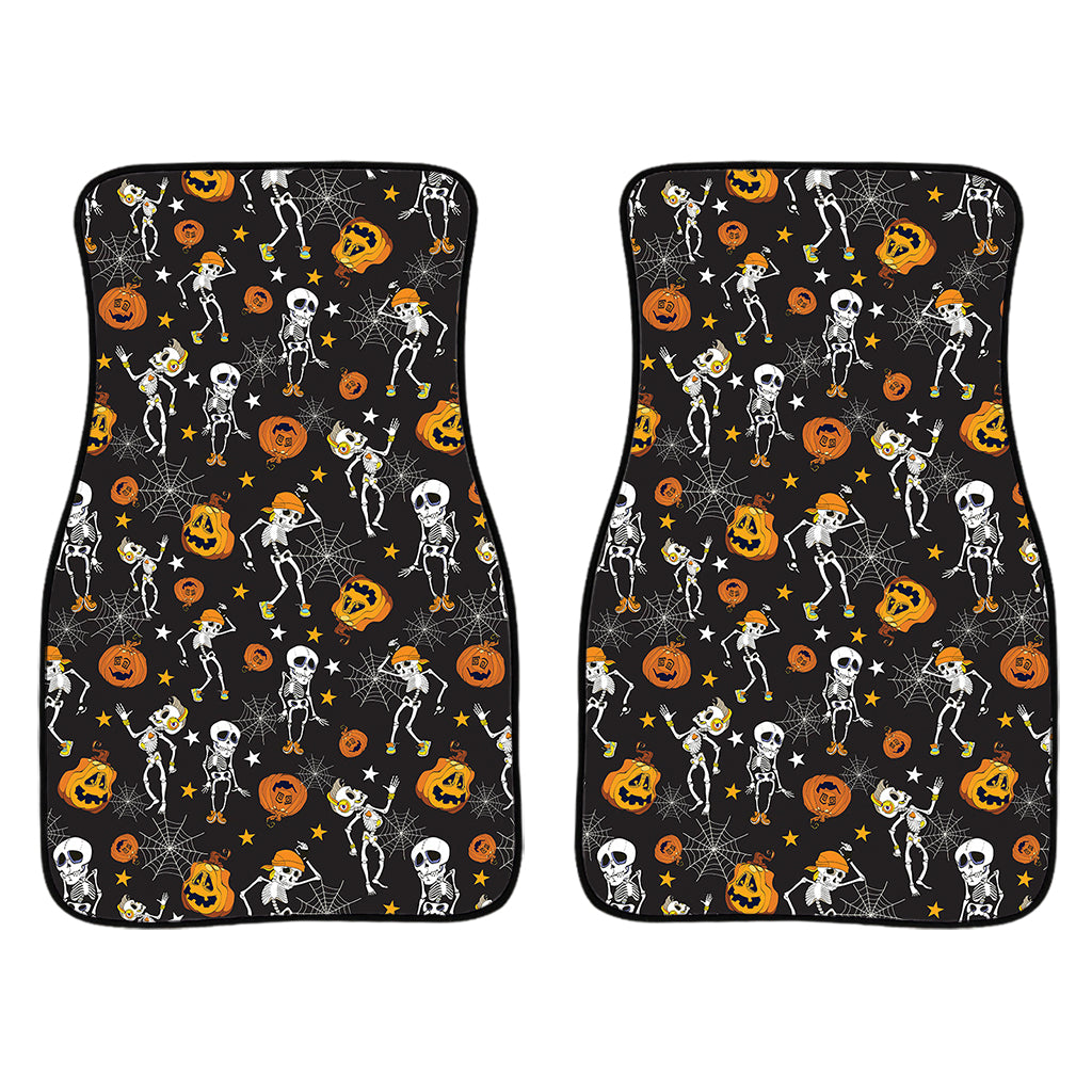 Halloween Skeleton Party Pattern Print Front Car Floor Mats