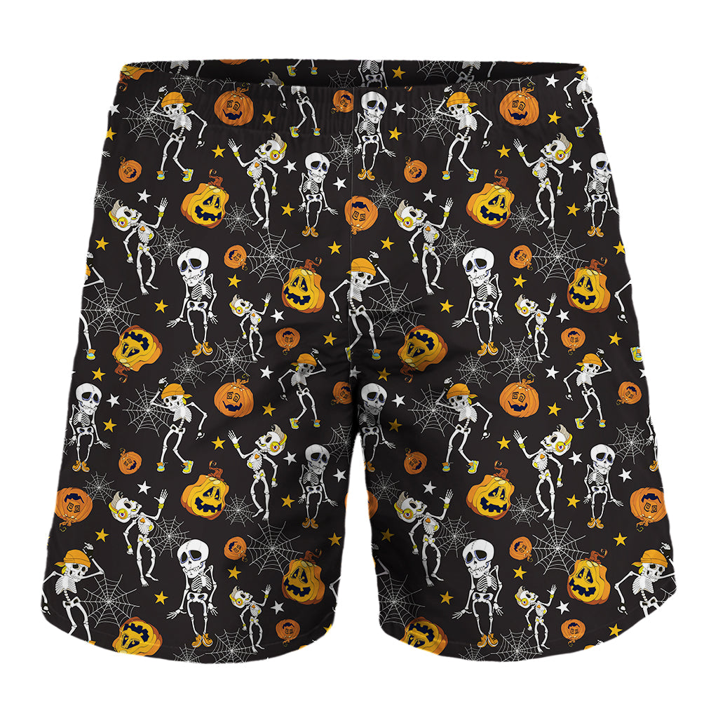 Halloween Skeleton Party Pattern Print Men's Shorts