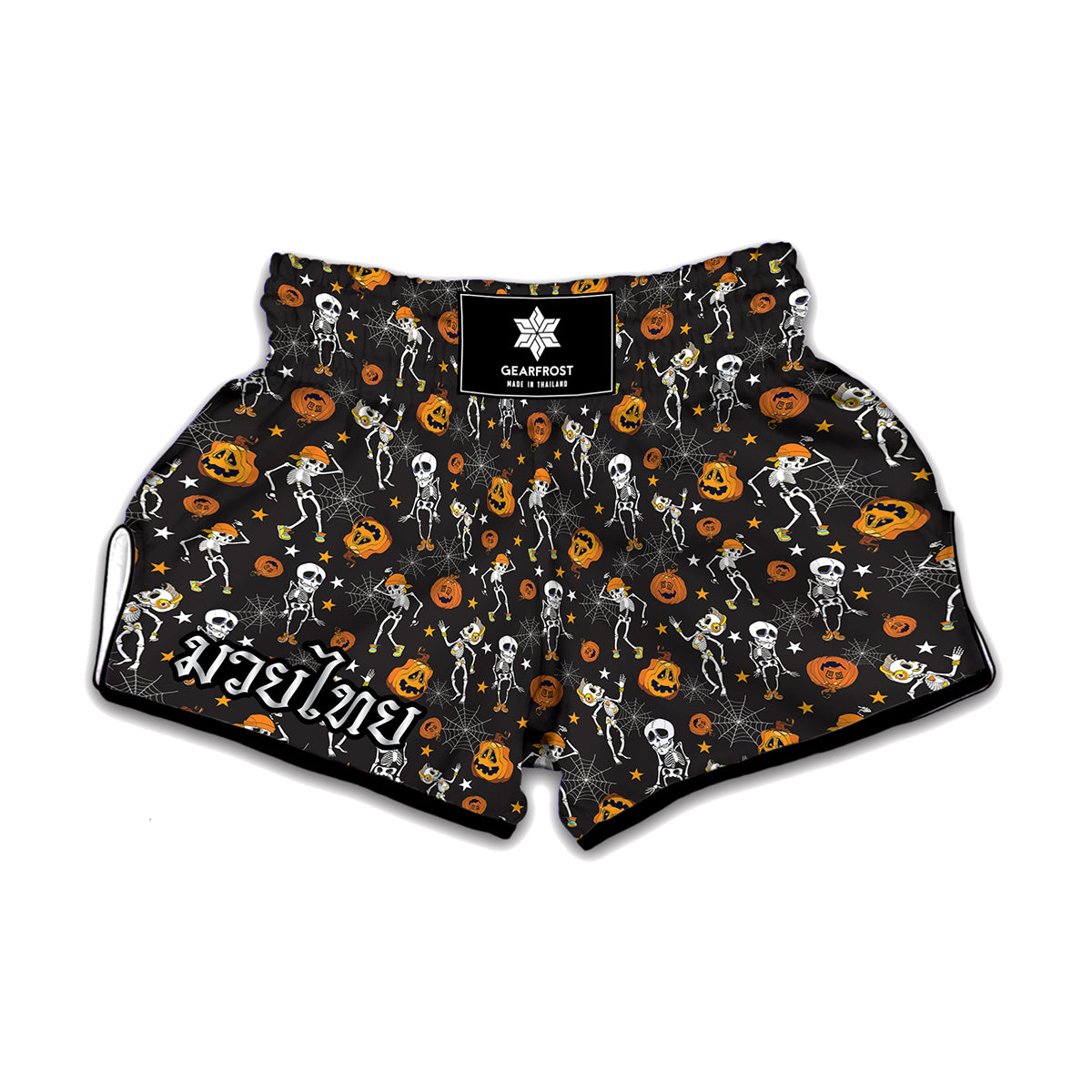 Halloween Skeleton Party Pattern Print Muay Thai Boxing Shorts