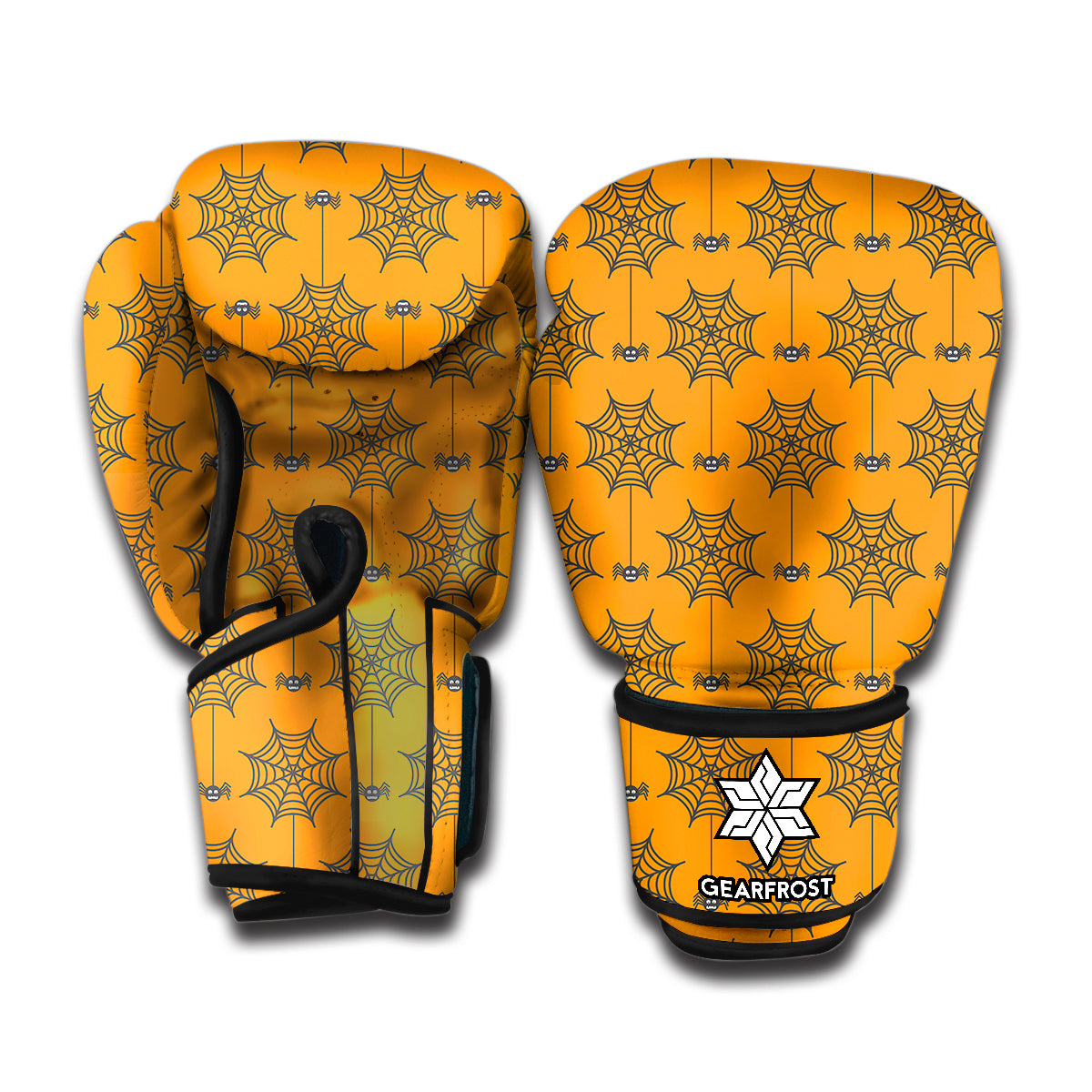 Halloween Spider Web Pattern Print Boxing Gloves