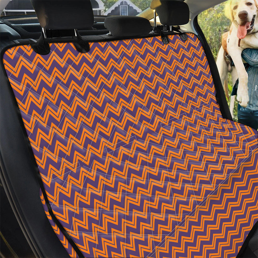 Halloween Zigzag Pattern Print Pet Car Back Seat Cover