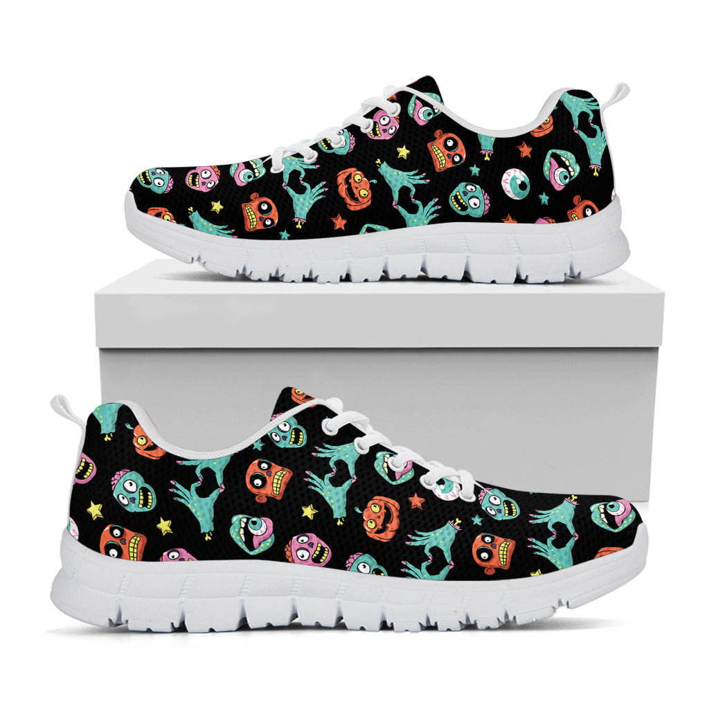 Halloween Zombie Pattern Print White Sneakers