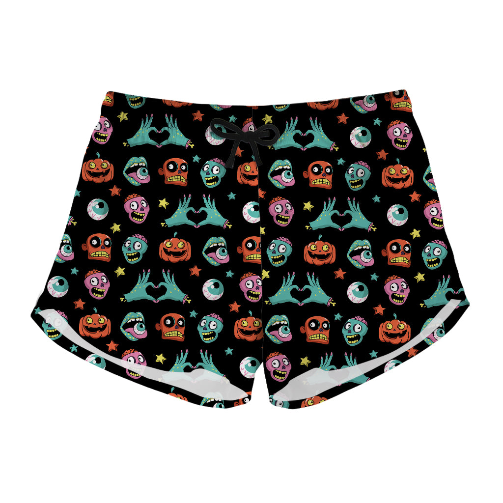 Halloween Zombie Pattern Print Women's Shorts