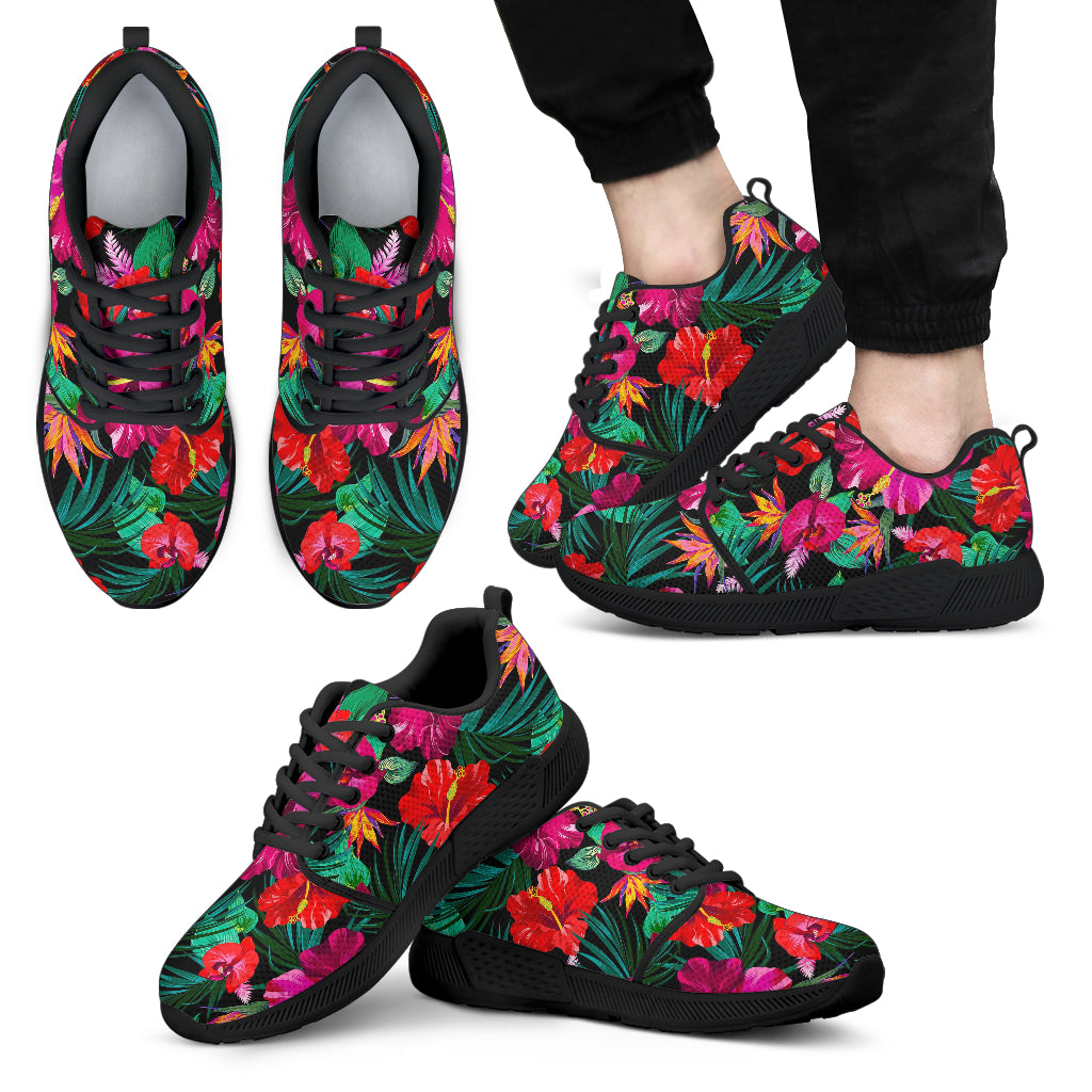 Hawaii Floral Flowers Pattern Print Men's Athletic Shoes