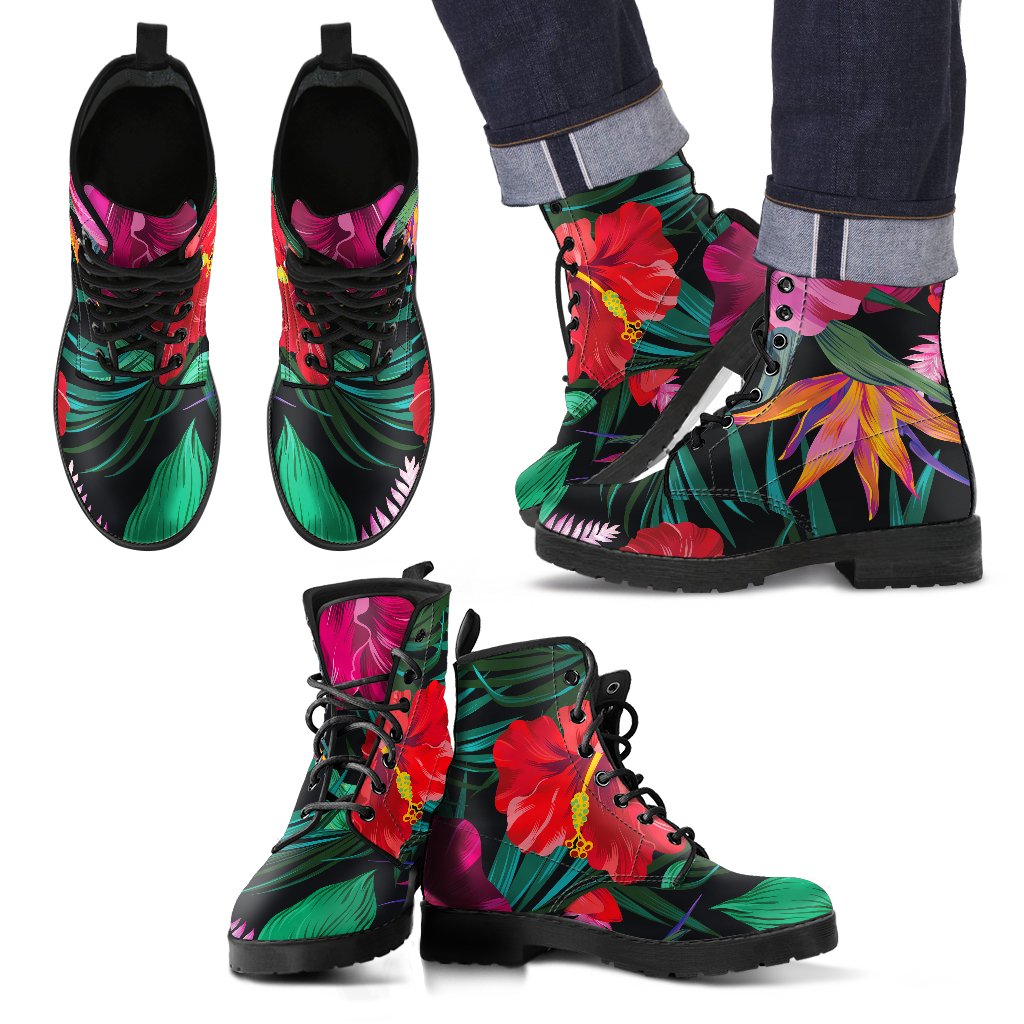 Hawaii Floral Flowers Pattern Print Men's Boots