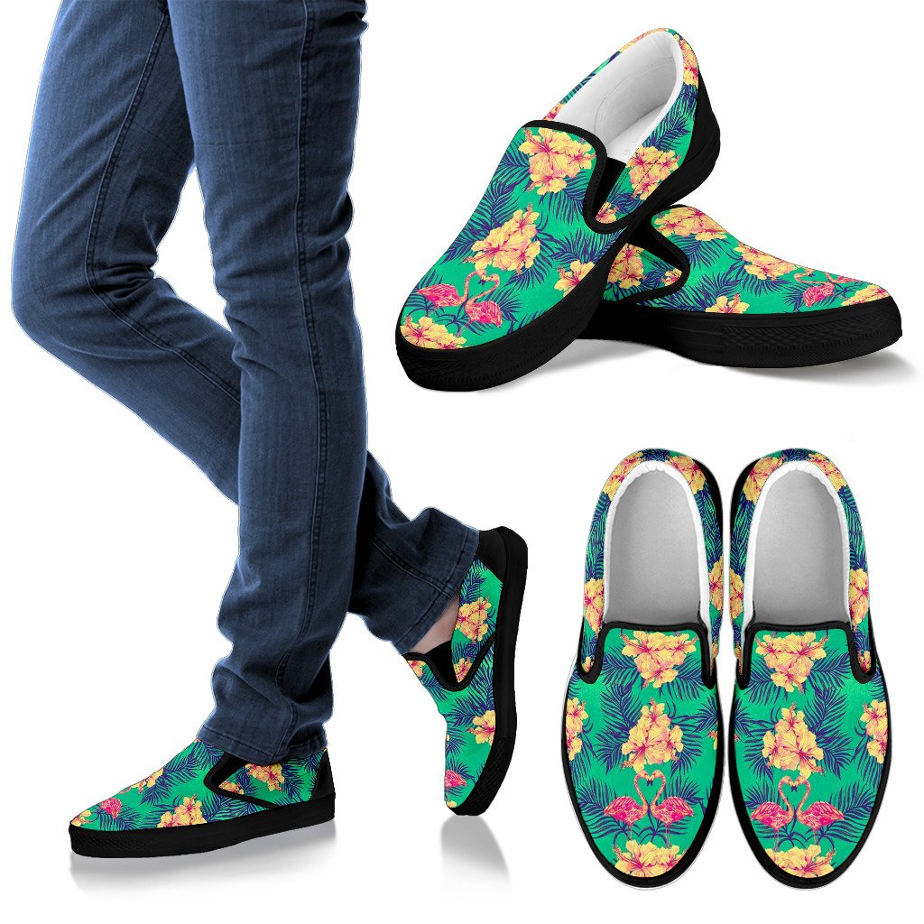 Hawaii Tropical Paradise Pattern Print Men's Slip On Shoes