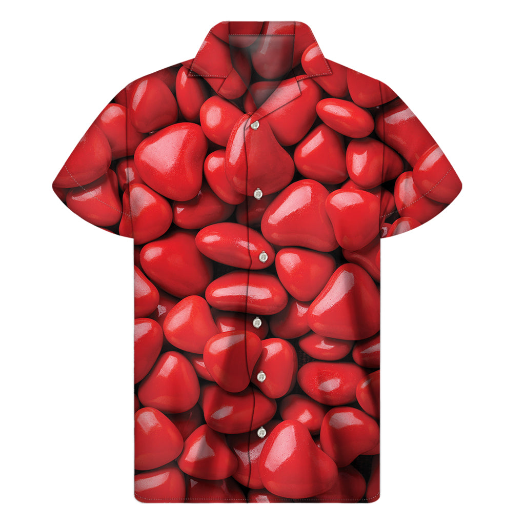 Heart Chocolate Candy Print Men's Short Sleeve Shirt