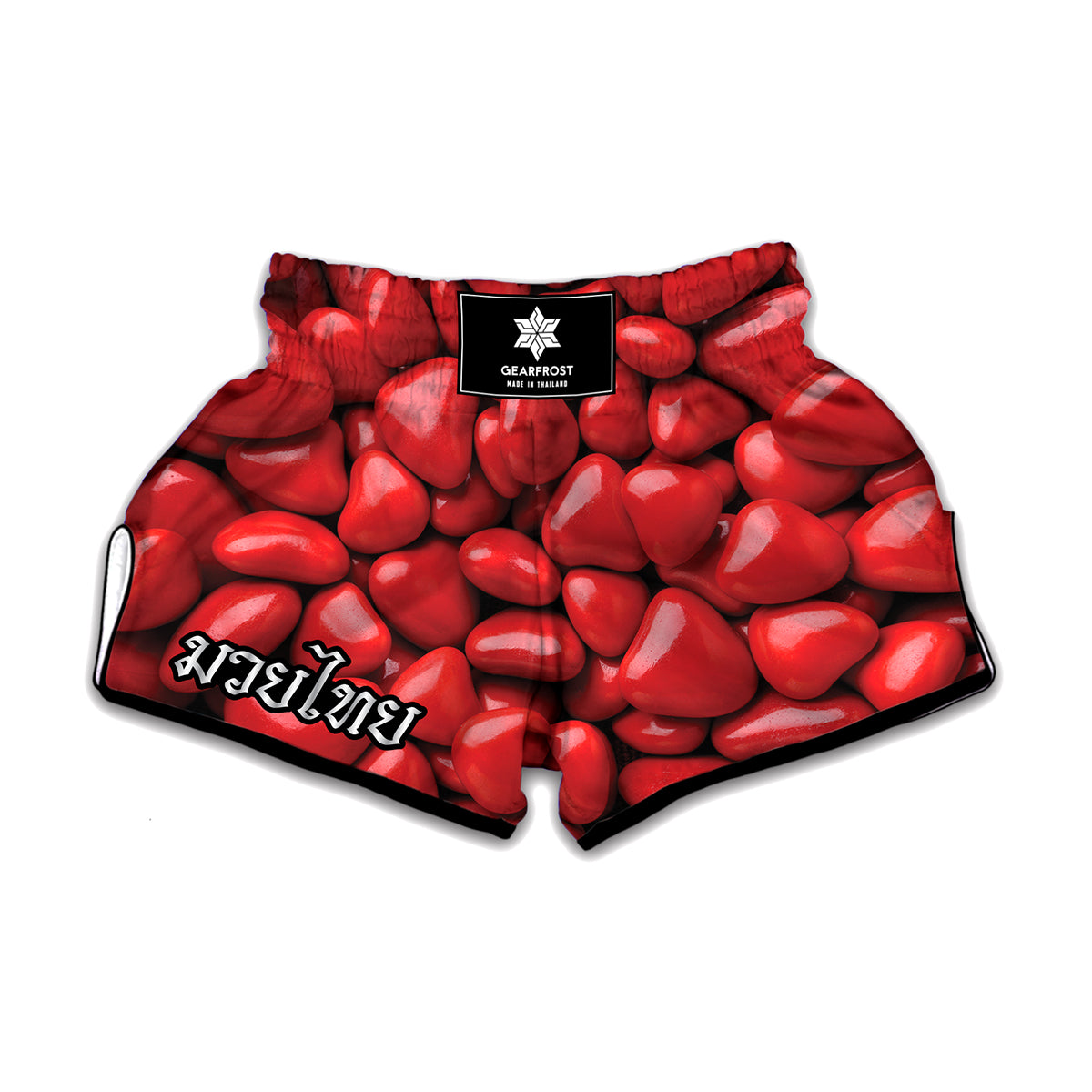 Heart Chocolate Candy Print Muay Thai Boxing Shorts