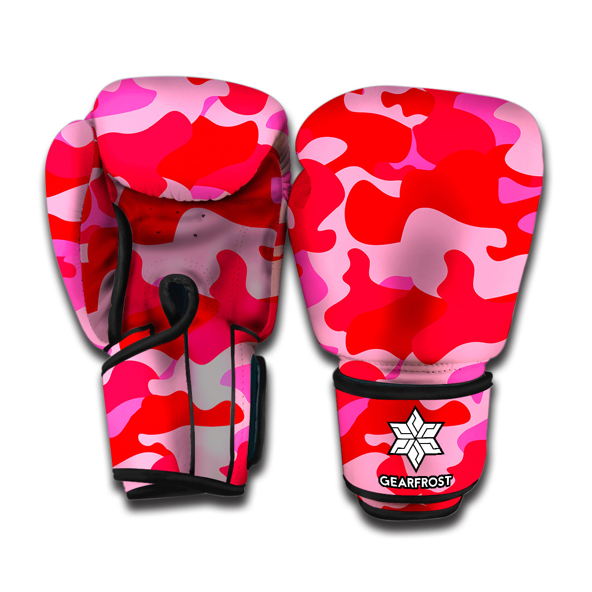 Hot Pink Camouflage Print Boxing Gloves