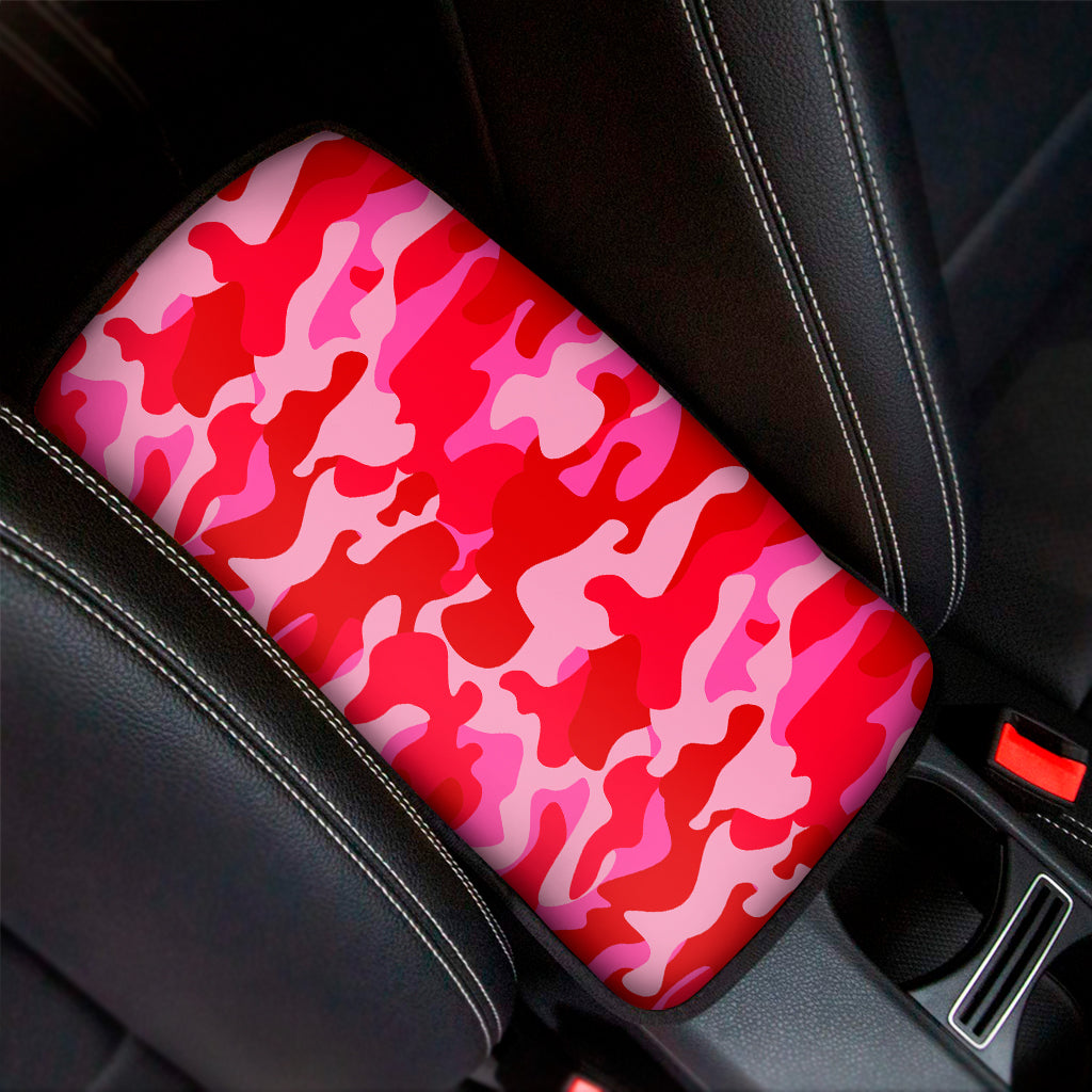 Hot Pink Camouflage Print Car Center Console Cover
