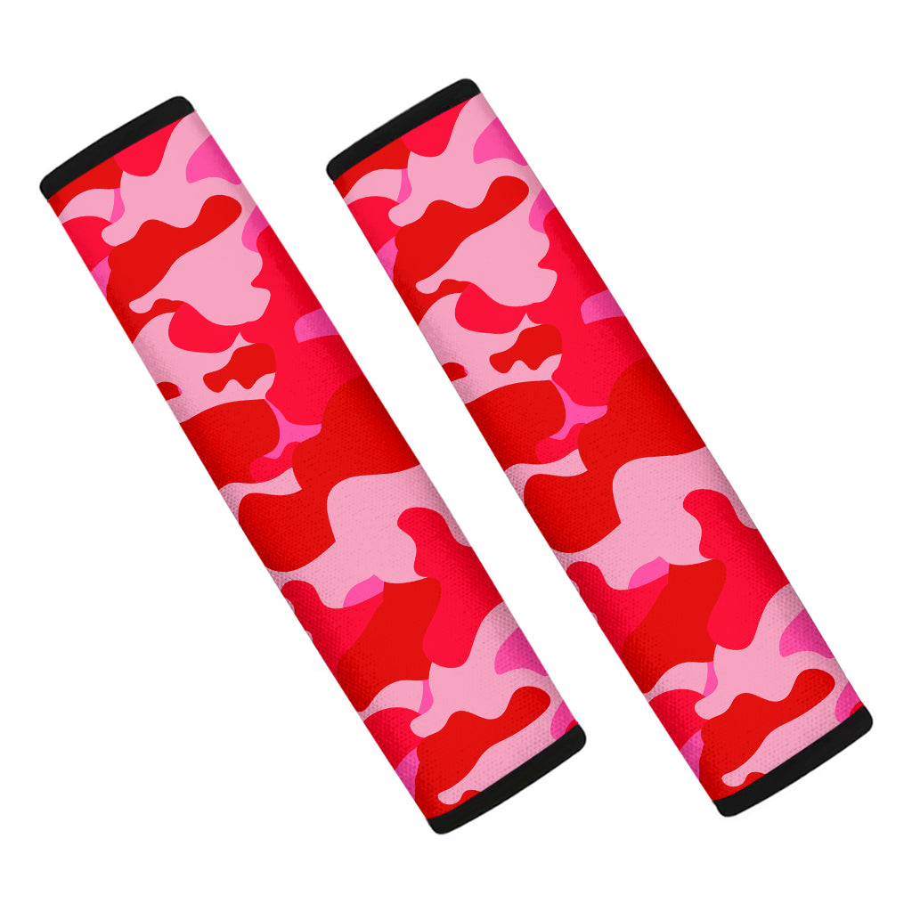 Hot Pink Camouflage Print Car Seat Belt Covers