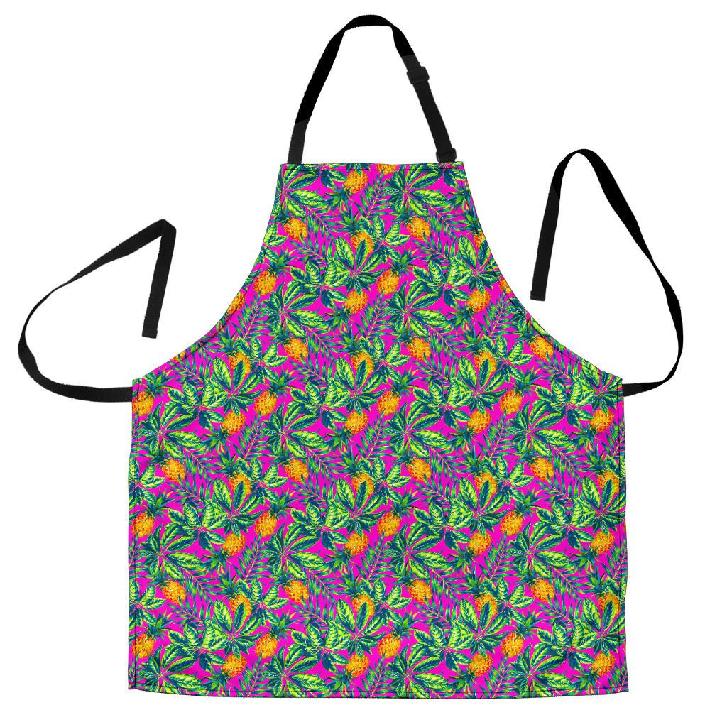 Hot Purple Pineapple Pattern Print Men's Apron