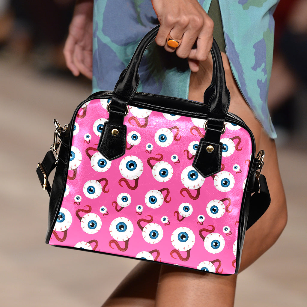 Human Eyeball Pattern Print Shoulder Handbag