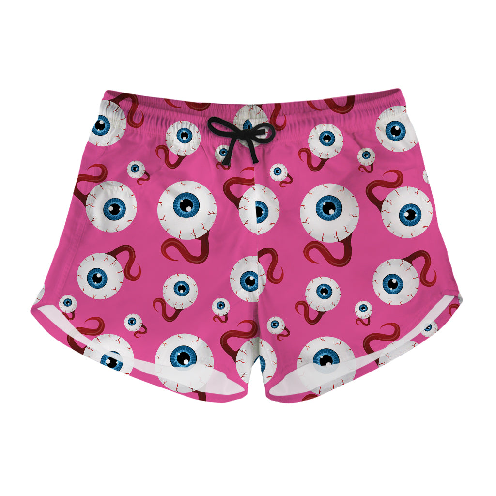 Human Eyeball Pattern Print Women's Shorts