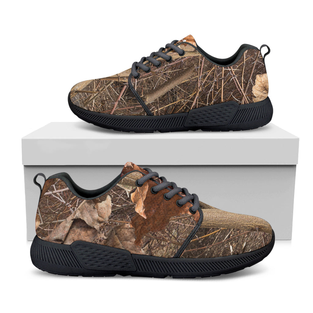 Hunting Camo Pattern Print Black Athletic Shoes