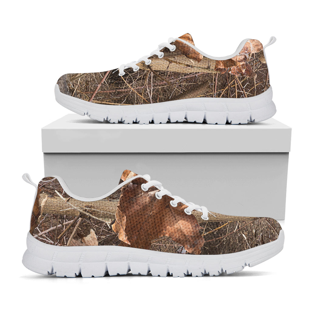 Hunting Camo Pattern Print White Sneakers