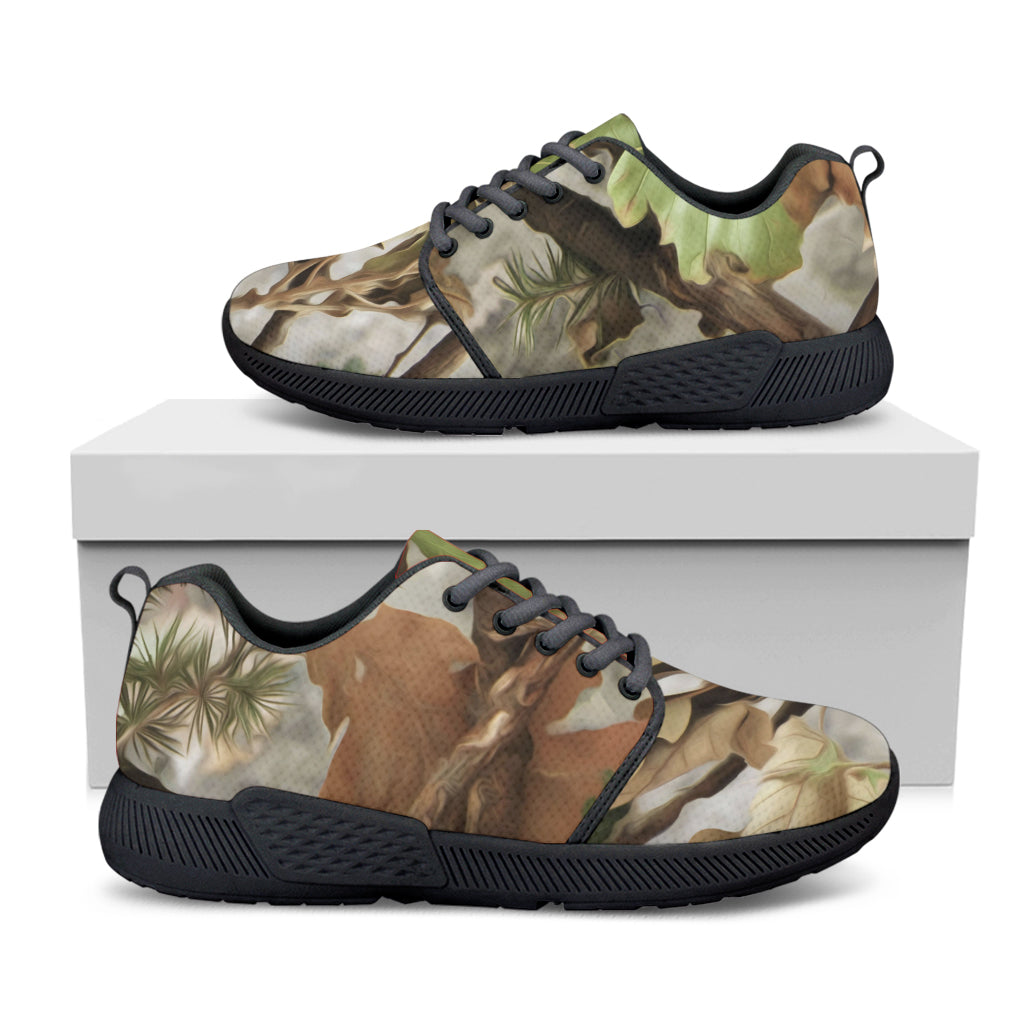 Hunting Camouflage Pattern Print Black Athletic Shoes