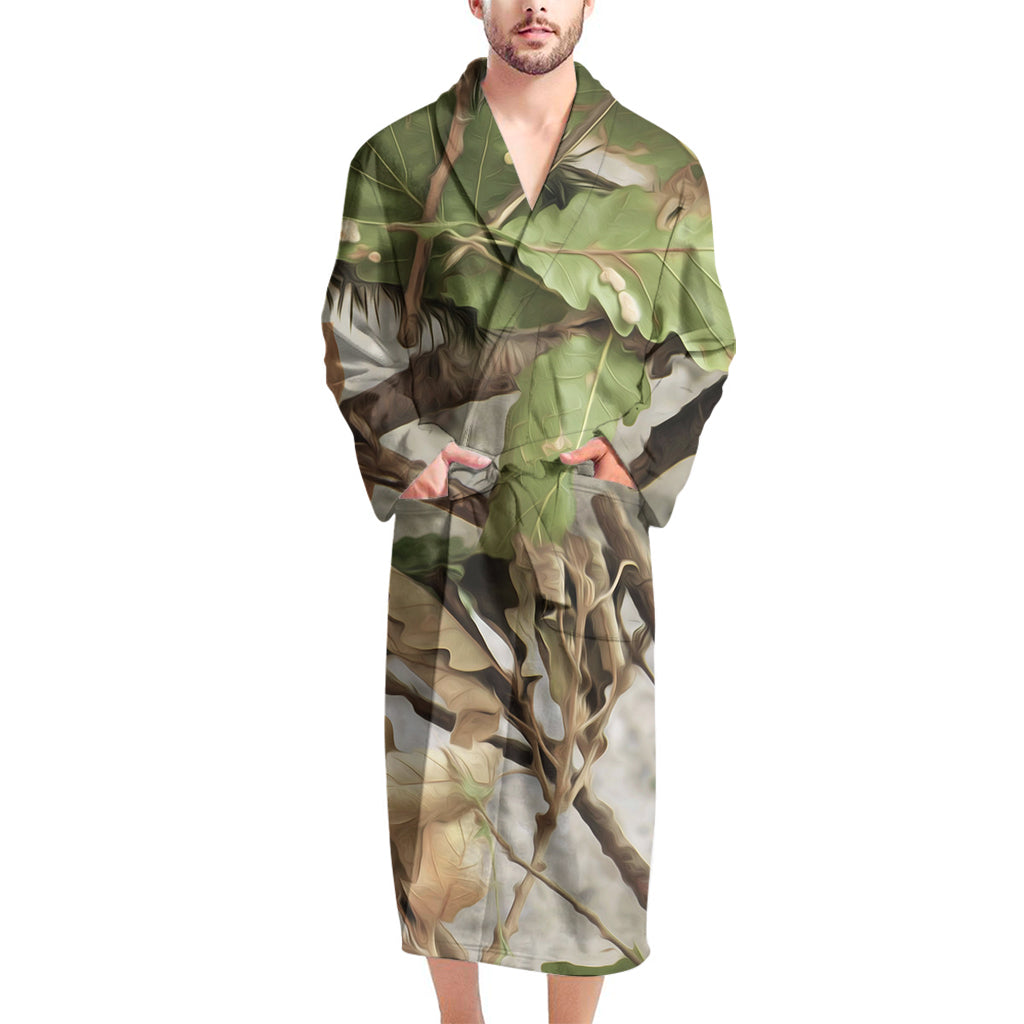 Hunting Camouflage Pattern Print Men's Bathrobe