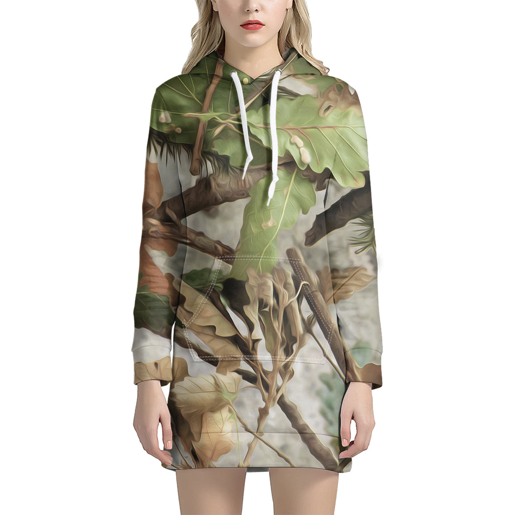 Hunting Camouflage Pattern Print Women's Pullover Hoodie Dress