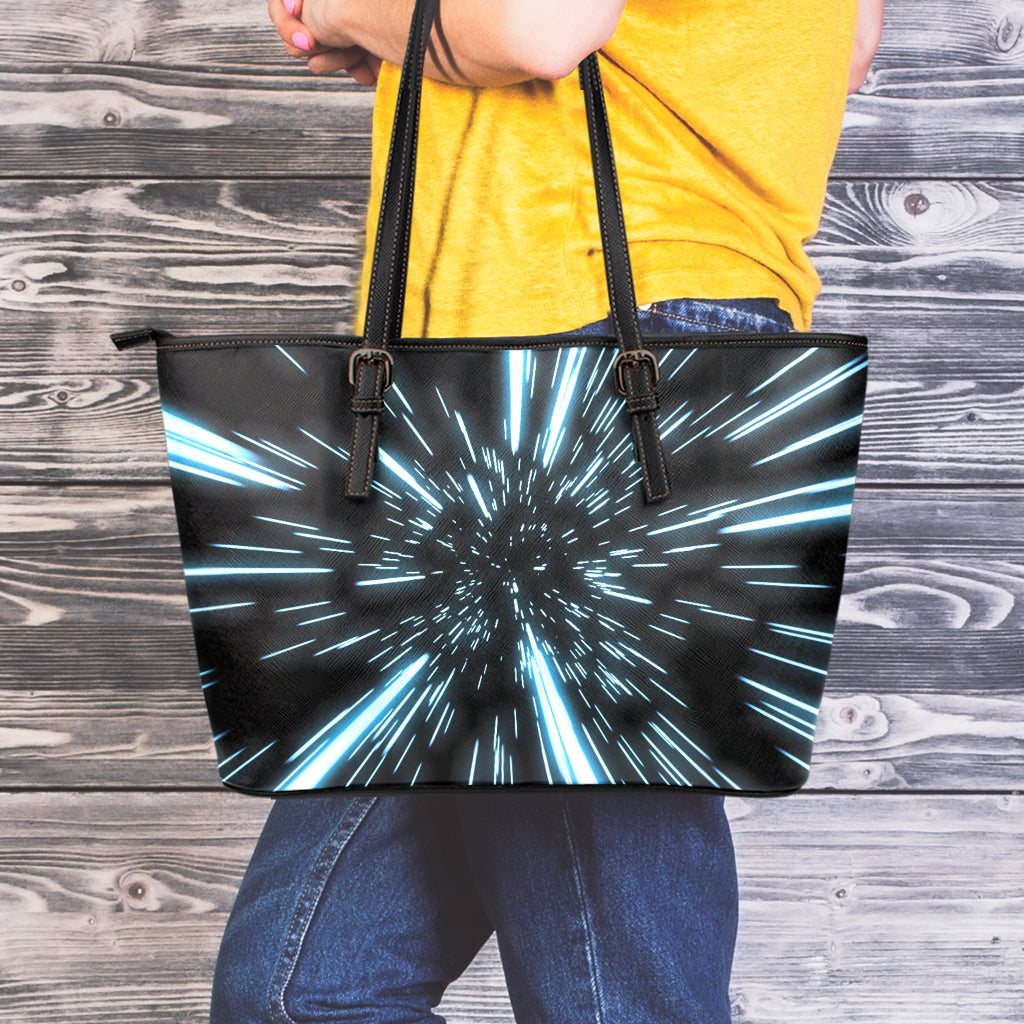 Hyperspace Lightspeed Print Leather Tote Bag