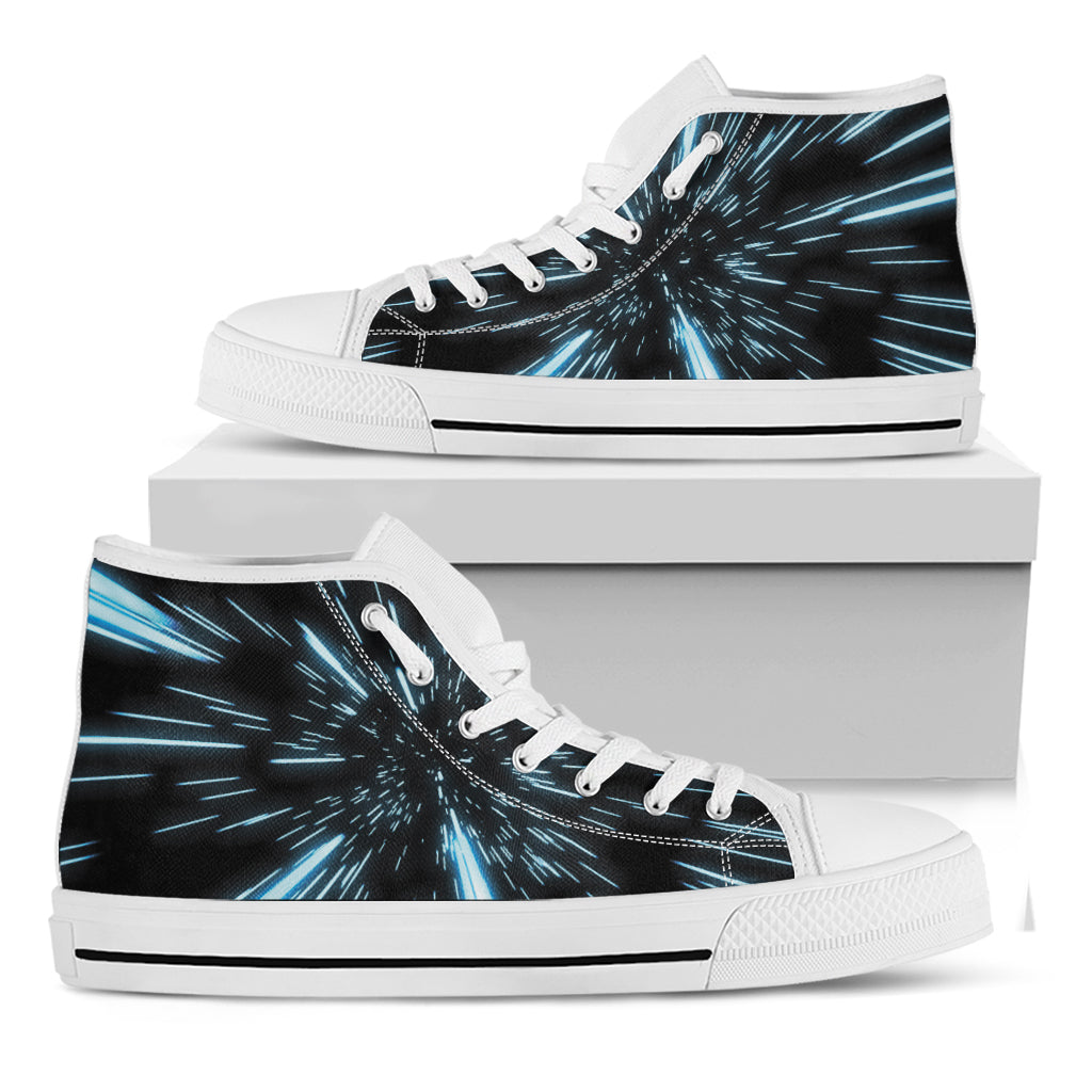 Hyperspace Lightspeed Print White High Top Shoes