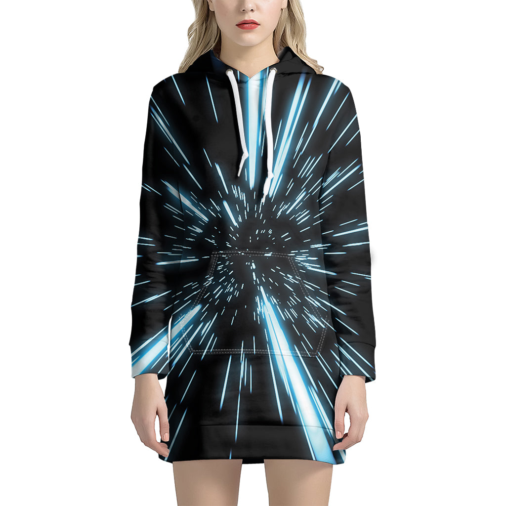 Hyperspace Lightspeed Print Women's Pullover Hoodie Dress