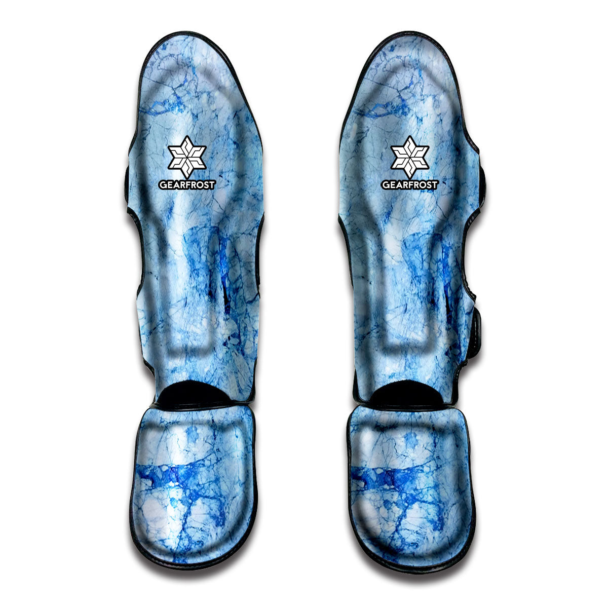 Ice Blue Marble Print Muay Thai Shin Guards