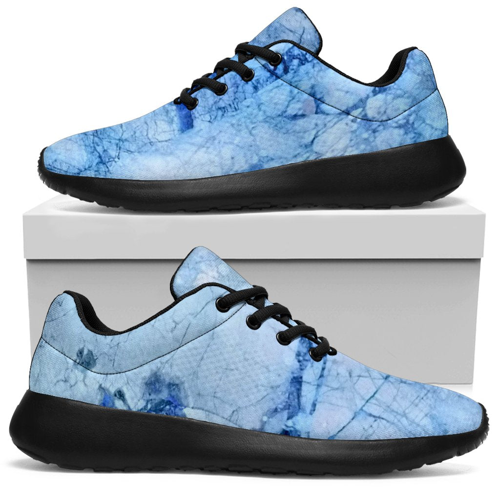 Ice Blue Marble Print Sport Sneakers